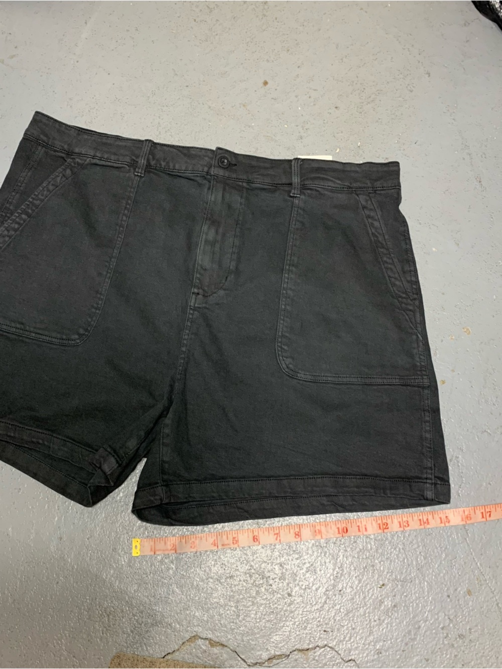 Dex SARA High-Rise Denim Shorts Sz 24 Washed Black Mom Utility Shorts 90s Style - Picture 10 of 12